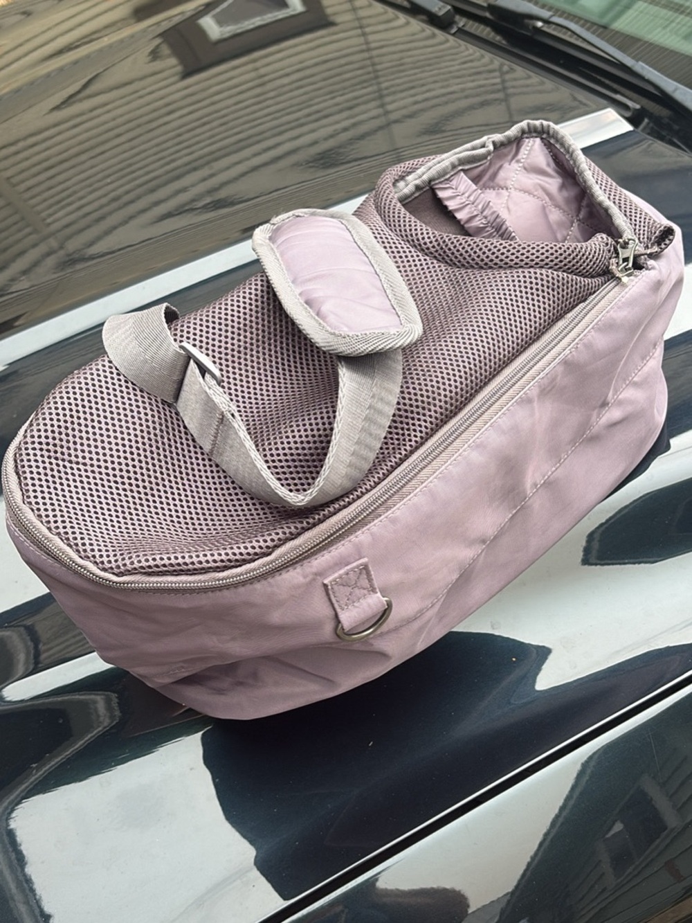 Top Paw Quilted Mesh Pet Carrier in Light gray